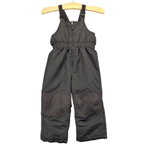 Healthtex Toddler Snow Bibs Size 3T Black Straight Leg Elastic Waist Zip Up - Picture 1 of 11